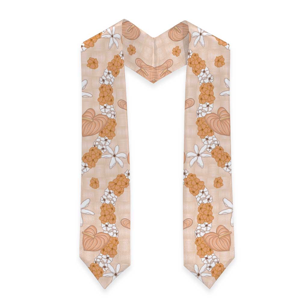 Hawaii Anthurium Tiare Pikake Lei Graduation Stole Alani Lauhala Art Pattern LT01 - Polynesian Pride