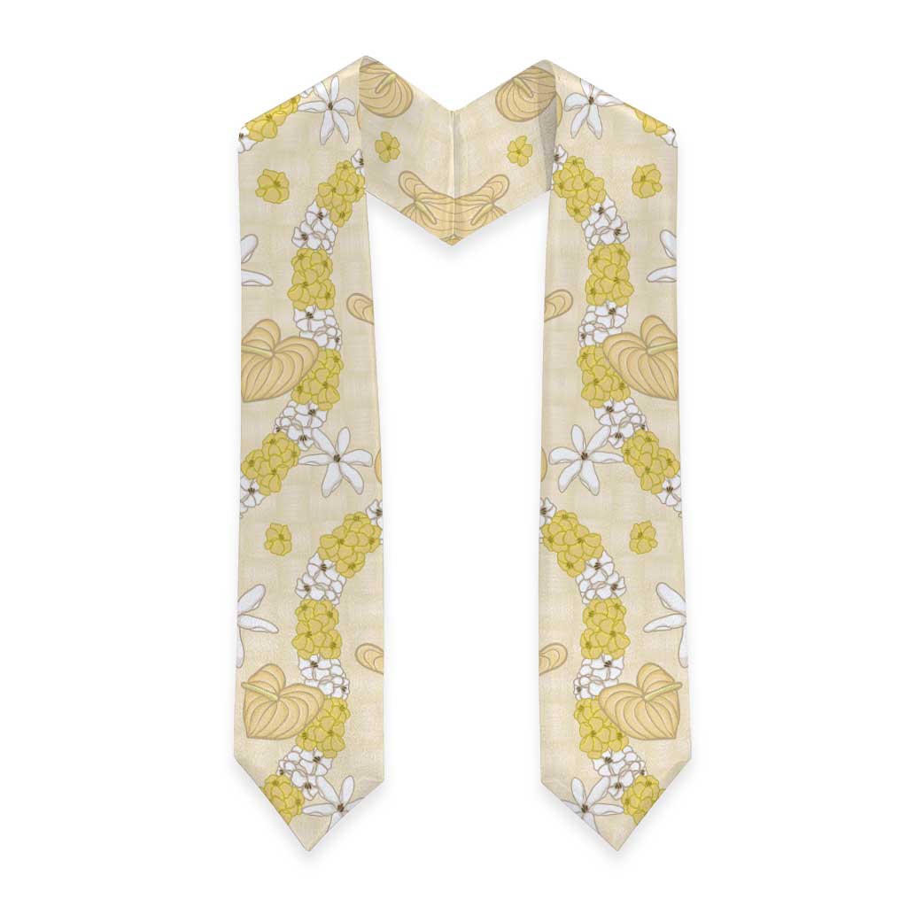 Hawaii Anthurium Tiare Pikake Lei Graduation Stole Melemele Lauhala Art Pattern LT01 - Polynesian Pride
