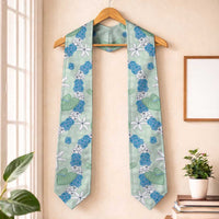 Hawaii Anthurium Tiare Pikake Lei Graduation Stole Omaomao Lauhala Art Pattern LT01 One Size Green - Polynesian Pride