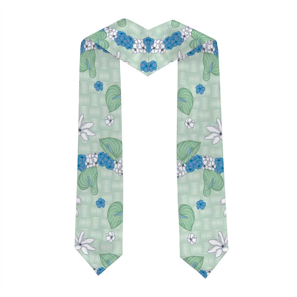 Hawaii Anthurium Tiare Pikake Lei Graduation Stole Omaomao Lauhala Art Pattern LT01 - Polynesian Pride