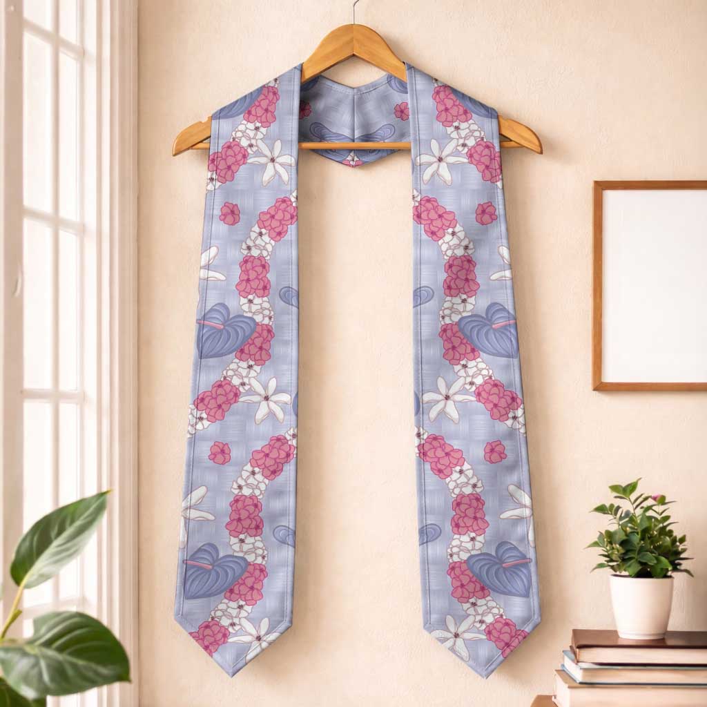 Hawaii Anthurium Tiare Pikake Lei Graduation Stole Poni Lauhala Art Pattern LT01 One Size Purple - Polynesian Pride