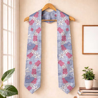 Hawaii Anthurium Tiare Pikake Lei Graduation Stole Poni Lauhala Art Pattern LT01 One Size Purple - Polynesian Pride