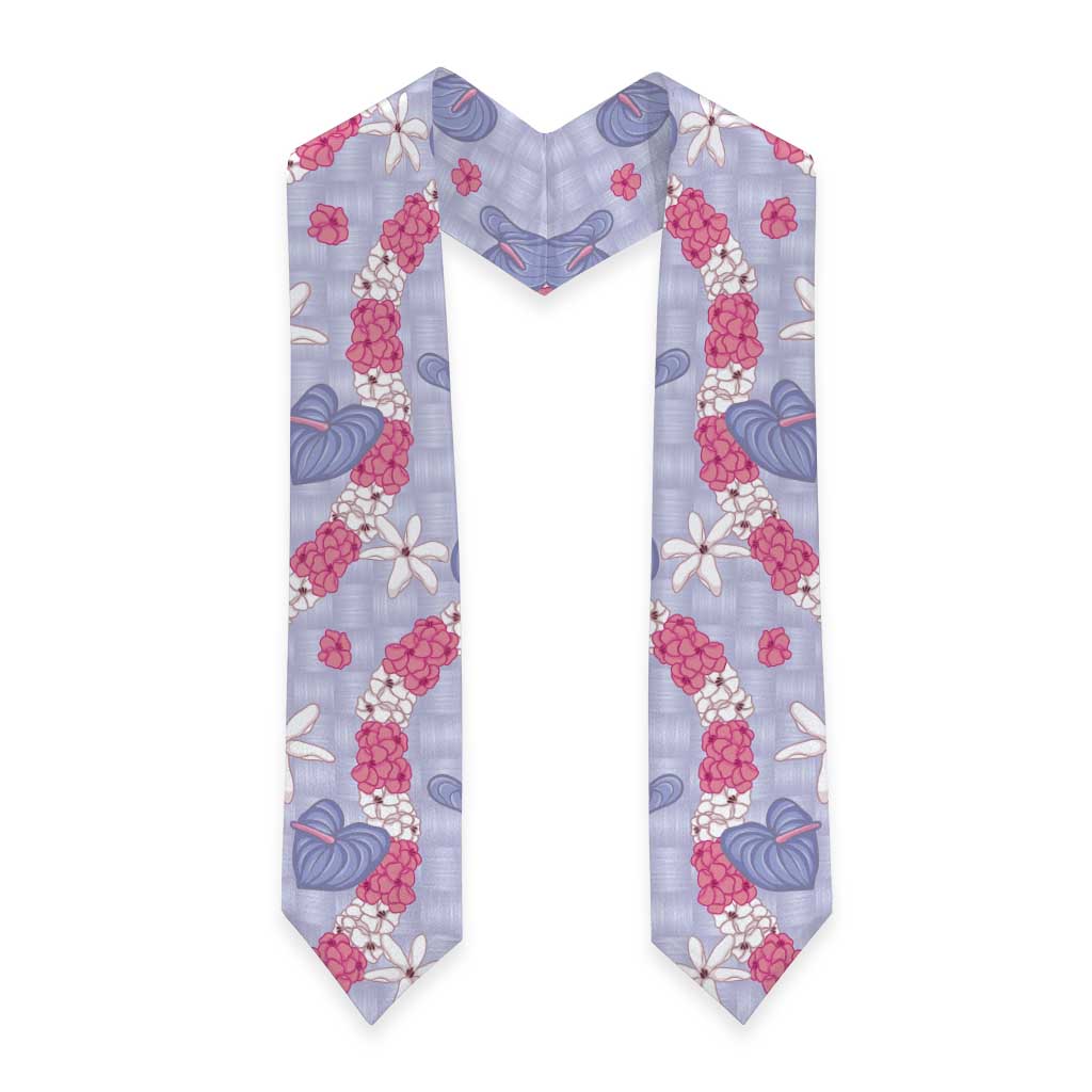 Hawaii Anthurium Tiare Pikake Lei Graduation Stole Poni Lauhala Art Pattern LT01 - Polynesian Pride