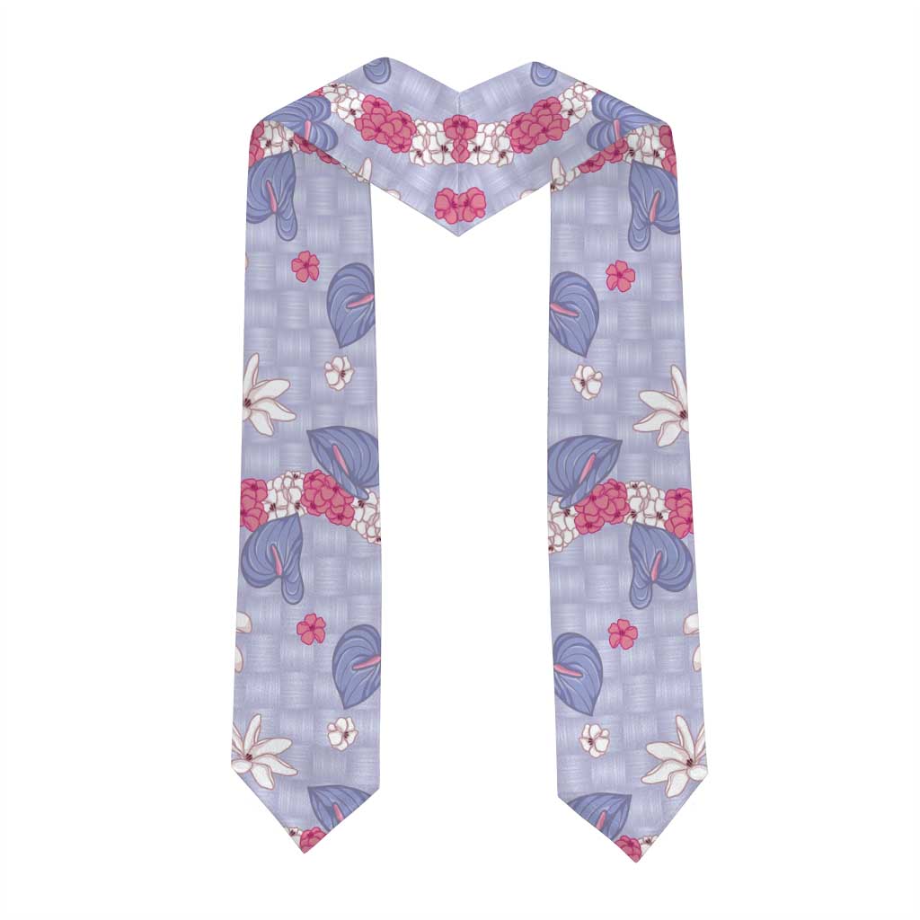 Hawaii Anthurium Tiare Pikake Lei Graduation Stole Poni Lauhala Art Pattern LT01 - Polynesian Pride