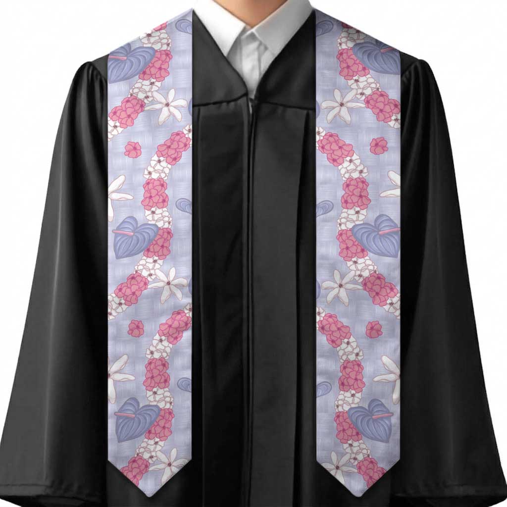 Hawaii Anthurium Tiare Pikake Lei Graduation Stole Poni Lauhala Art Pattern LT01 - Polynesian Pride