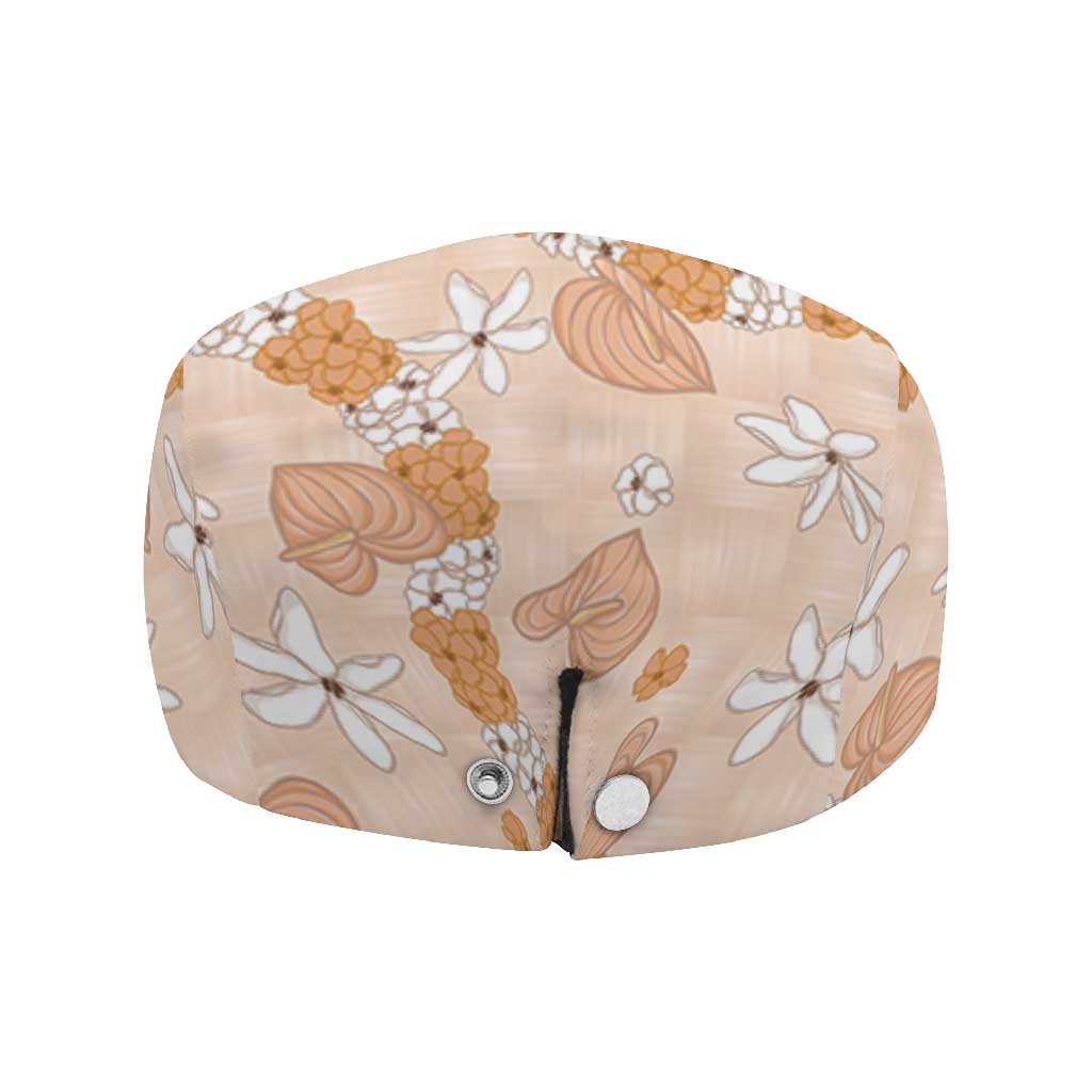 Hawaii Anthurium Tiare Pikake Lei Jeff Hat Alani Lauhala Art Pattern LT01 - Polynesian Pride