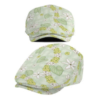 Hawaii Anthurium Tiare Pikake Lei Jeff Hat Sage Green Lauhala Art Pattern