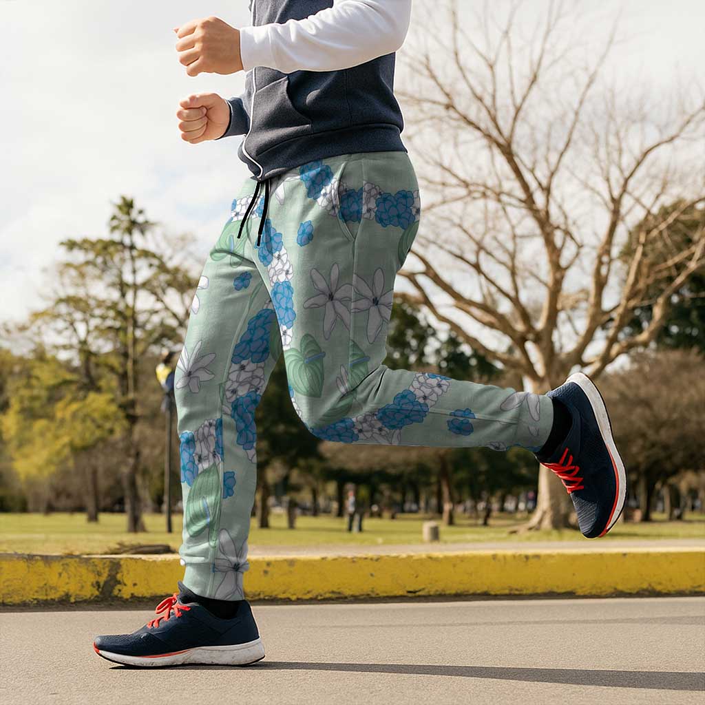 Hawaii Anthurium Tiare Pikake Lei Jogger Pants Omaomao Lauhala Art Pattern LT01 - Polynesian Pride