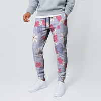 Hawaii Anthurium Tiare Pikake Lei Jogger Pants Poni Lauhala Art Pattern LT01 - Polynesian Pride