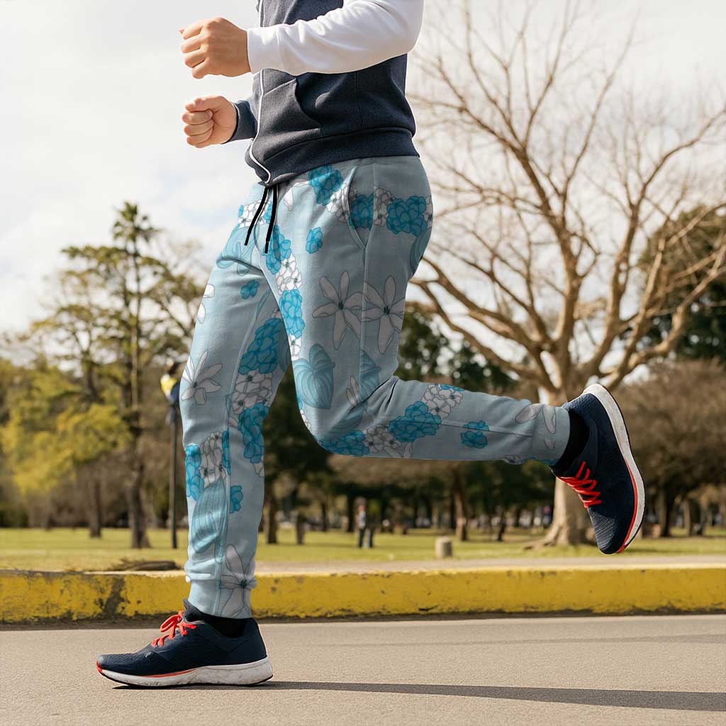 Hawaii Anthurium Tiare Pikake Lei Jogger Pants UliUli Lauhala Art Pattern LT01 - Polynesian Pride
