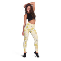 Hawaii Anthurium Tiare Pikake Lei Leggings Melemele Lauhala Art Pattern LT01 - Polynesian Pride