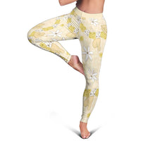 Hawaii Anthurium Tiare Pikake Lei Leggings Melemele Lauhala Art Pattern LT01 - Polynesian Pride