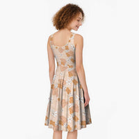 Hawaii Anthurium Tiare Pikake Lei Midi Dress Alani Lauhala Art Pattern LT01 - Polynesian Pride