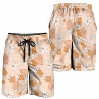 Hawaii Anthurium Tiare Pikake Lei Shorts for Men Alani Lauhala Art Pattern LT01 - Polynesian Pride