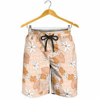 Hawaii Anthurium Tiare Pikake Lei Shorts for Men Alani Lauhala Art Pattern LT01 - Polynesian Pride