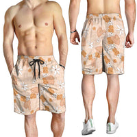 Hawaii Anthurium Tiare Pikake Lei Shorts for Men Alani Lauhala Art Pattern LT01 - Polynesian Pride