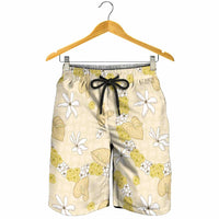 Hawaii Anthurium Tiare Pikake Lei Shorts for Men Melemele Lauhala Art Pattern LT01 - Polynesian Pride