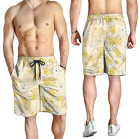 Hawaii Anthurium Tiare Pikake Lei Shorts for Men Melemele Lauhala Art Pattern LT01 - Polynesian Pride