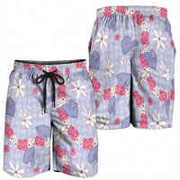 Hawaii Anthurium Tiare Pikake Lei Shorts for Men Poni Lauhala Art Pattern LT01 - Polynesian Pride