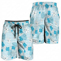 Hawaii Anthurium Tiare Pikake Lei Shorts for Men UliUli Lauhala Art Pattern LT01 - Polynesian Pride