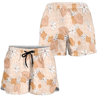 Hawaii Anthurium Tiare Pikake Lei Shorts for Women Alani Lauhala Art Pattern LT01 - Polynesian Pride