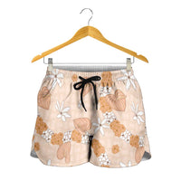 Hawaii Anthurium Tiare Pikake Lei Shorts for Women Alani Lauhala Art Pattern LT01 - Polynesian Pride