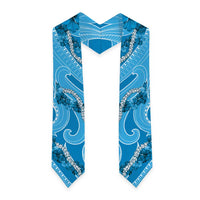 Hawaii Blue Hibiscus Pikake Lei Graduation Stole LT05 - Polynesian Pride