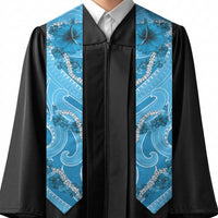 Hawaii Blue Hibiscus Pikake Lei Graduation Stole LT05 - Polynesian Pride