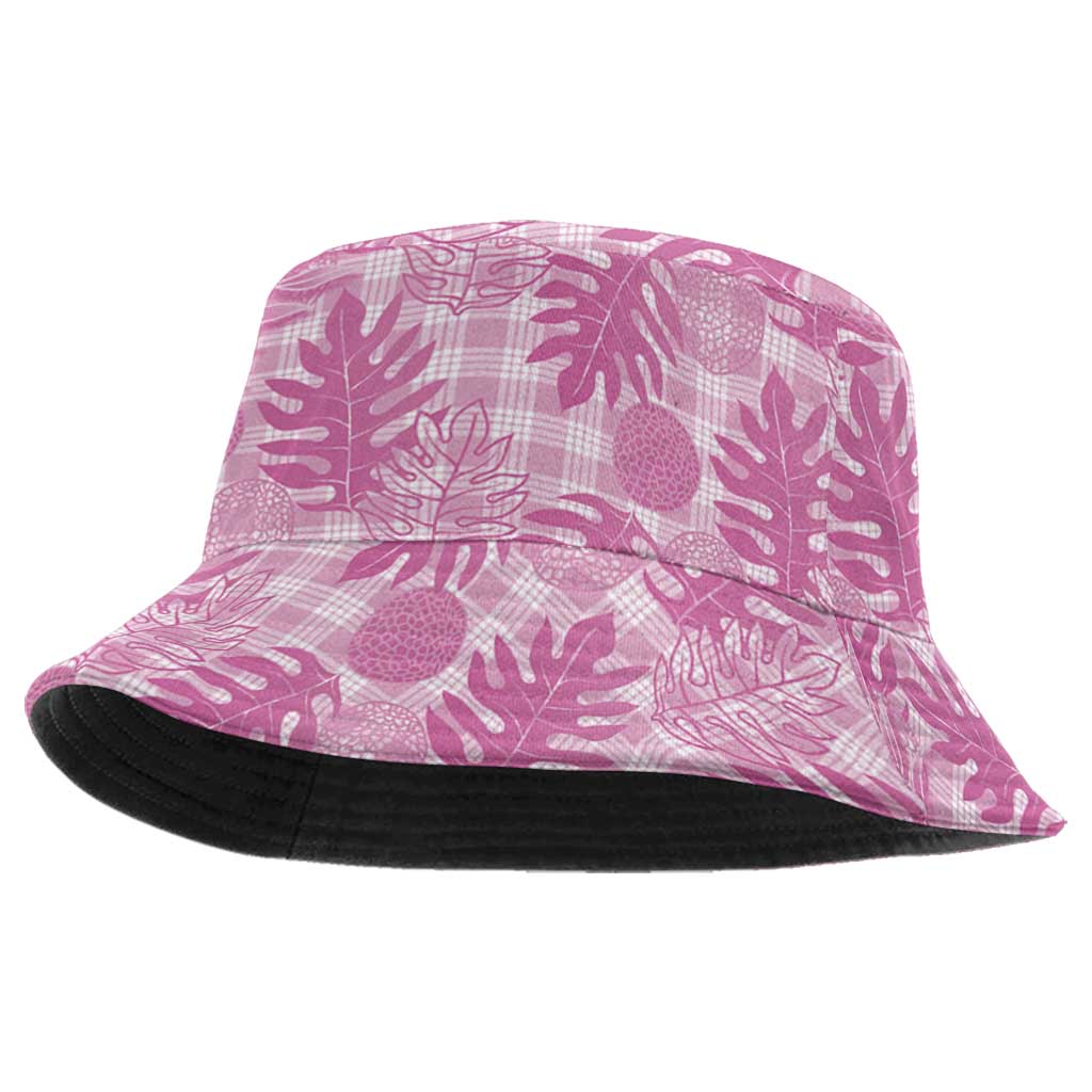 Hawaii Breadfruit Palaka Bucket Hat Omaomao Ulaula Maile Lei - Polynesian Pride
