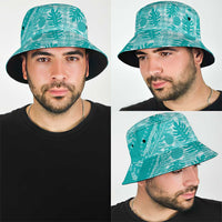 Hawaii Breadfruit Palaka Bucket Hat Polu Opal Maile Lei - Polynesian Pride