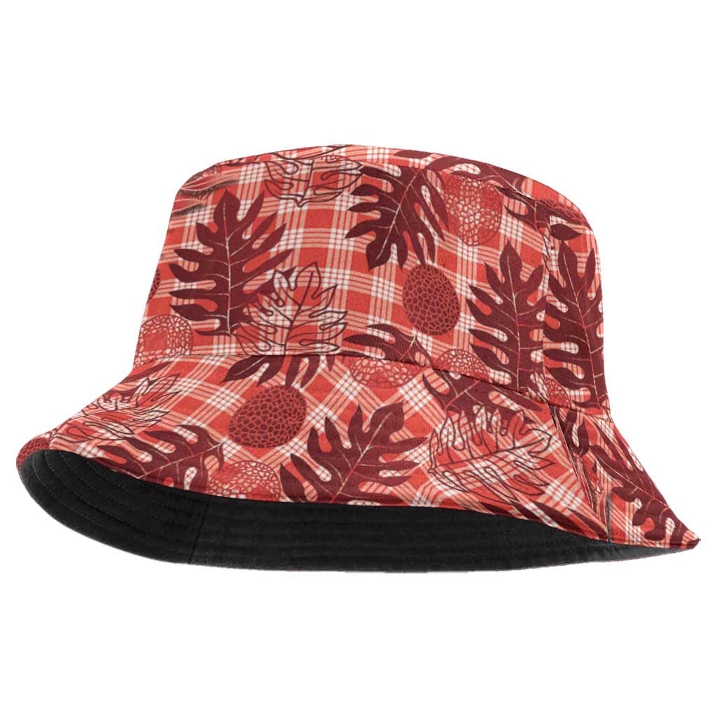 Hawaii Breadfruit Palaka Bucket Hat Ulaula Maile Lei - Polynesian Pride