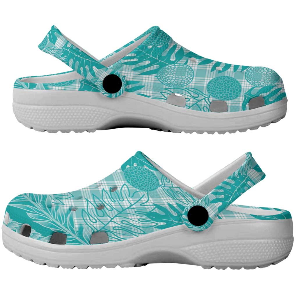 Hawaii Breadfruit Palaka Clogs Shoes Polu Opal Maile Lei LT9 - Polynesian Pride