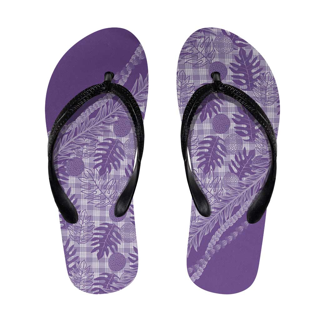 Hawaii Breadfruit Palaka Flip Flops Poni Maile Lei - Polynesian Pride