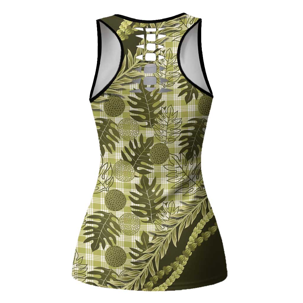 Hawaii Breadfruit Palaka Hollow Tank Top Omaomao Maile Lei LT9 - Polynesian Pride
