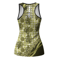 Hawaii Breadfruit Palaka Hollow Tank Top Omaomao Maile Lei LT9 - Polynesian Pride