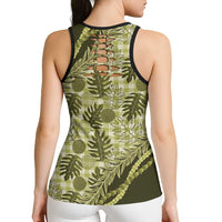 Hawaii Breadfruit Palaka Hollow Tank Top Omaomao Maile Lei LT9 - Polynesian Pride