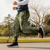 Hawaii Breadfruit Palaka Jogger Pants Omaomao Maile Lei LT9 - Polynesian Pride