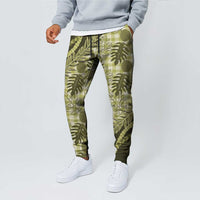 Hawaii Breadfruit Palaka Jogger Pants Omaomao Maile Lei LT9 - Polynesian Pride