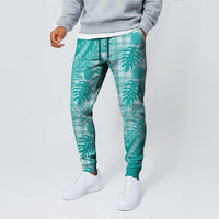 Hawaii Breadfruit Palaka Jogger Pants Polu Opal Maile Lei LT9 - Polynesian Pride