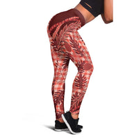 Hawaii Breadfruit Palaka Leggings Ulaula Maile Lei LT9 - Polynesian Pride