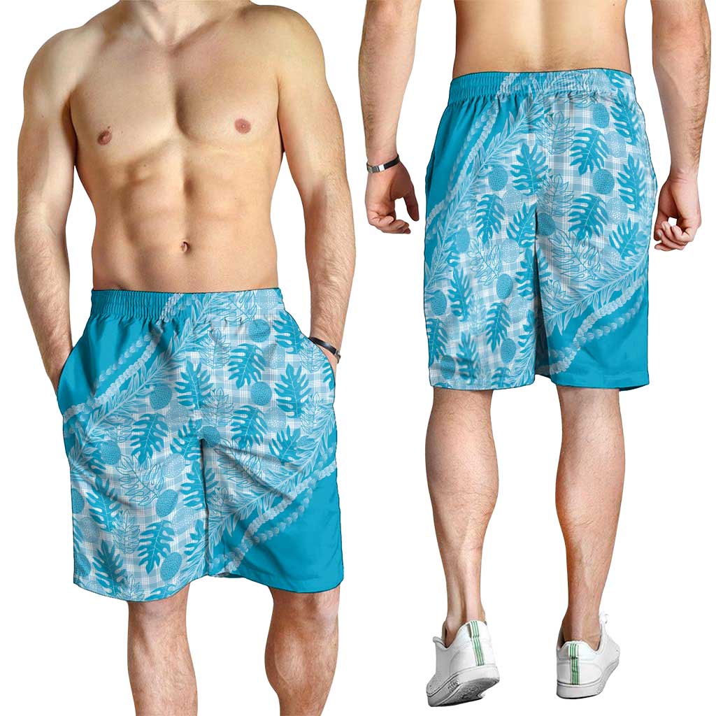 Hawaii Breadfruit Palaka Shorts for Men Polu Maile Lei LT9 - Polynesian Pride