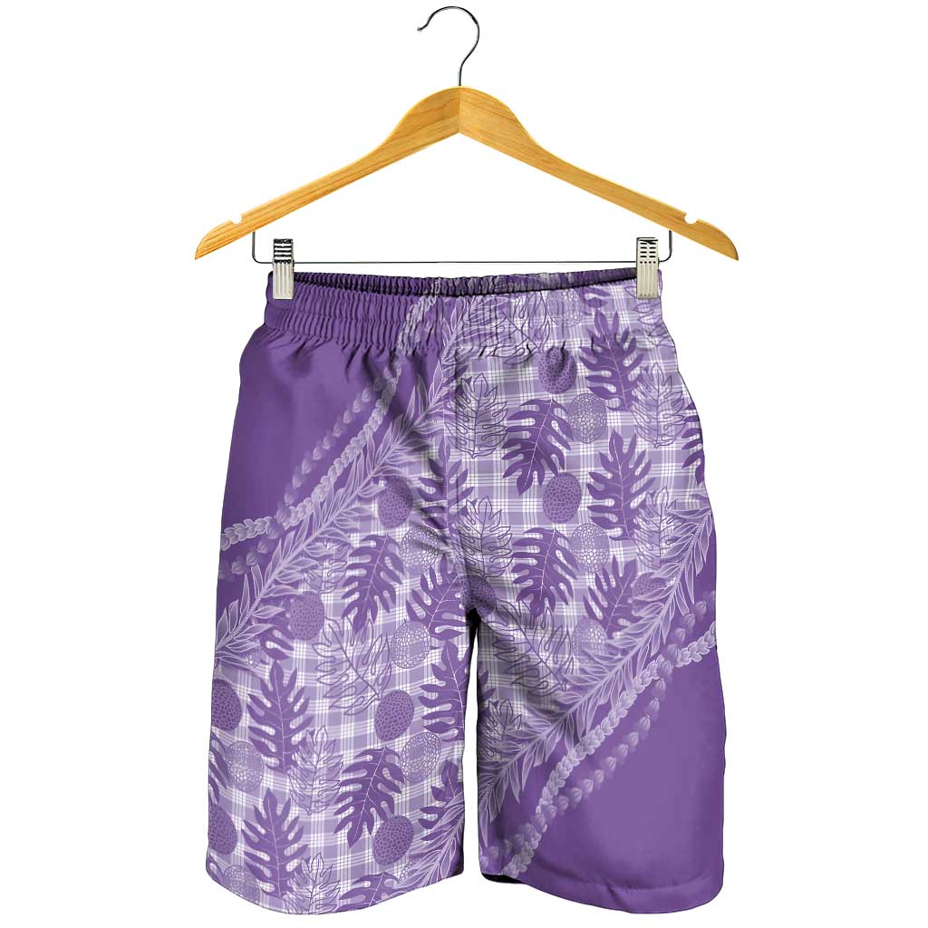 Hawaii Breadfruit Palaka Shorts for Men Poni Maile Lei LT9 - Polynesian Pride