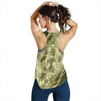 Hawaii Breadfruit Palaka Women Racerback Tank Omaomao Maile Lei LT9 - Polynesian Pride
