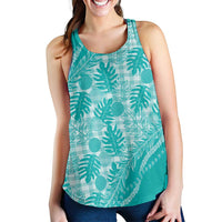 Hawaii Breadfruit Palaka Women Racerback Tank Polu Opal Maile Lei LT9 - Polynesian Pride