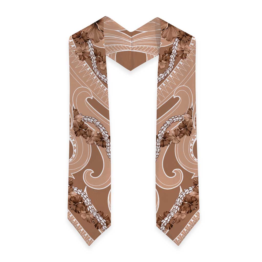 Hawaii Brown Hibiscus Pikake Lei Graduation Stole LT05 - Polynesian Pride