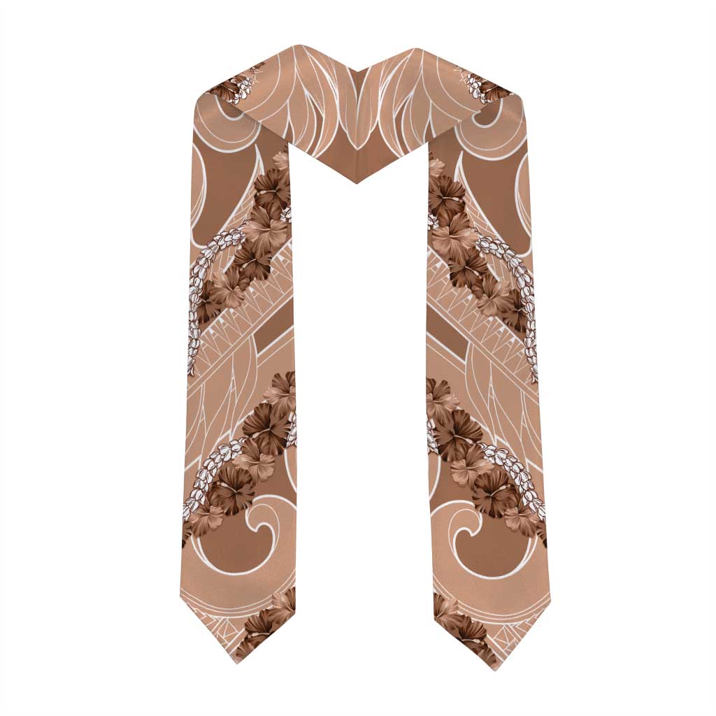 Hawaii Brown Hibiscus Pikake Lei Graduation Stole LT05 - Polynesian Pride