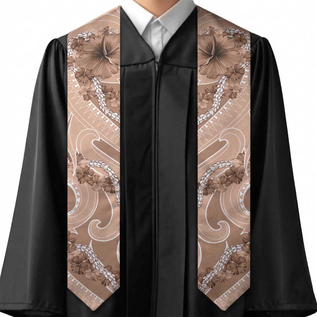Hawaii Brown Hibiscus Pikake Lei Graduation Stole LT05 - Polynesian Pride