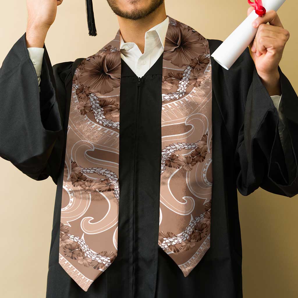 Hawaii Brown Hibiscus Pikake Lei Graduation Stole LT05 - Polynesian Pride