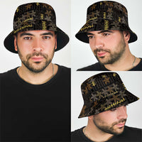 Hawaii Brown Plumeria Lei Black Bucket Hat Frangipani Floral Heritage Art LT01 - Polynesian Pride