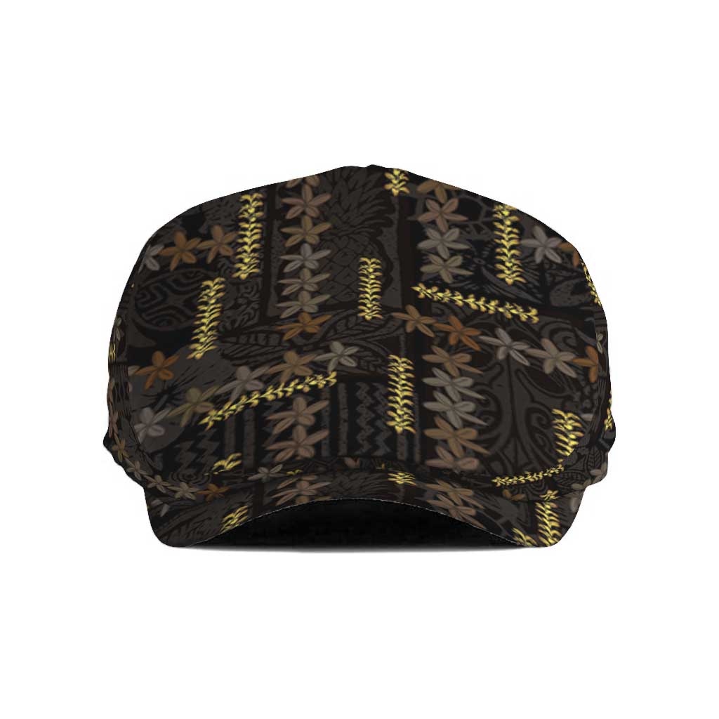Hawaii Brown Plumeria Lei Black Jeff Hat Frangipani Floral Heritage Art